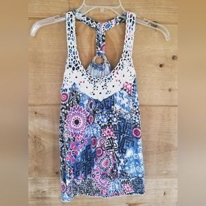 Womens tank with smocking